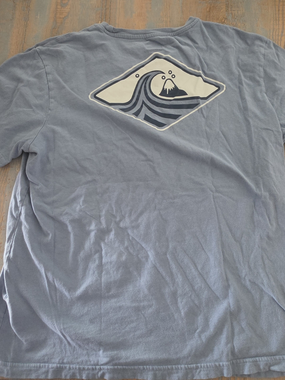 Quiksilver Men's Slate Blue Wave Logo Short Sleeve Tee - Picture 2 of 4